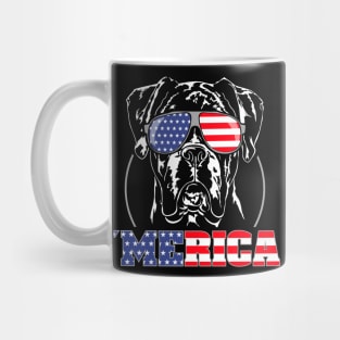 Proud Boxer Dog American Flag sunglasses Mug